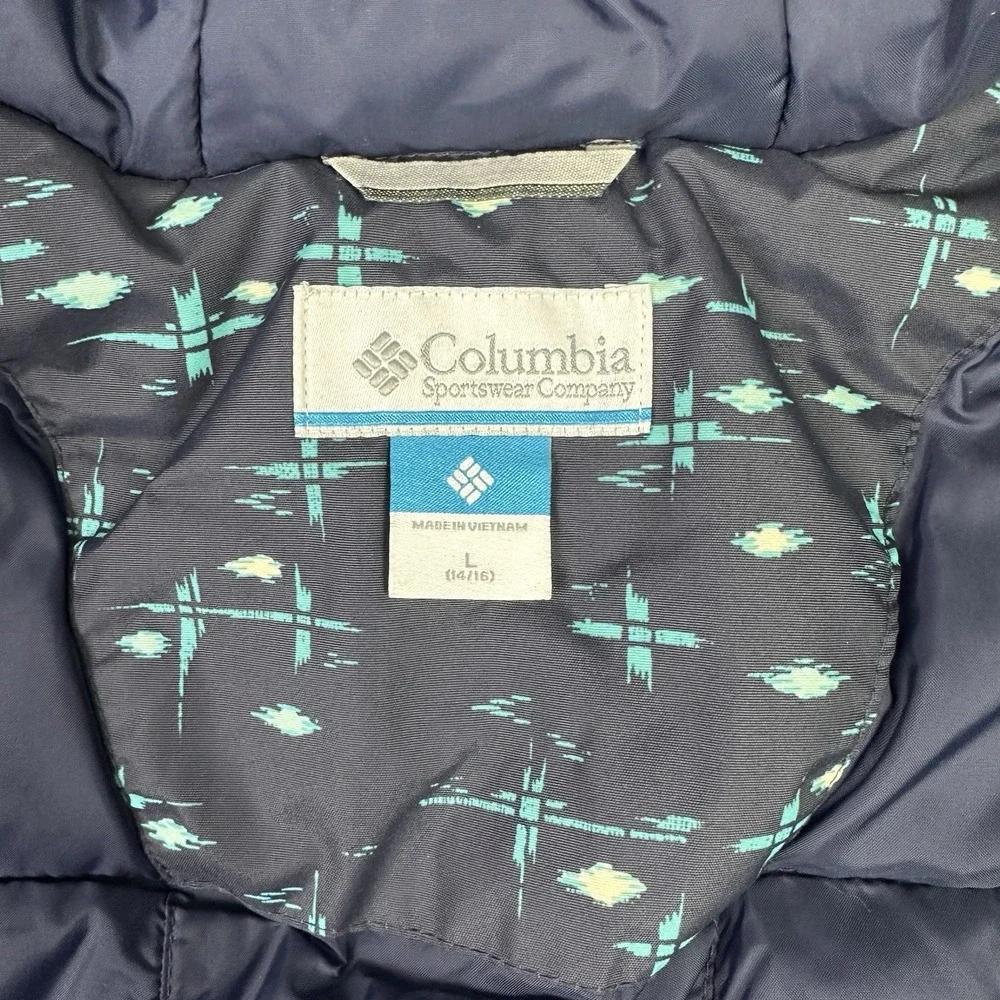Columbia Jacket‎ Girls Large 14-16 Blue AOP Horizon Ride Coat Insulated Outdoor